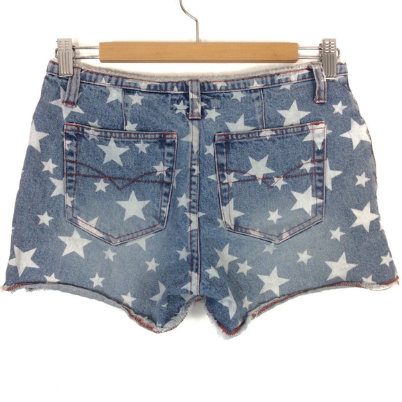 XSOLDX Red White Blue Cut Off Jean 4th July Short - Picture 3 of 5